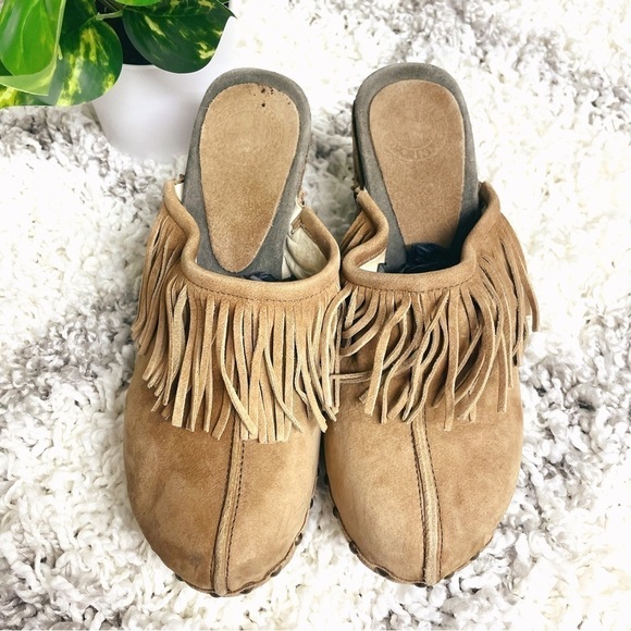 Fiorentini + Baker Fringe Leather Ding Clogs in Tan - Picture 3 of 14